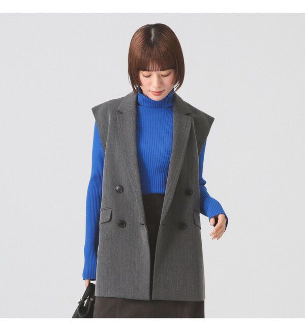 Ray BEAMS 「ヘリンボーン 4ボタン ダブルブレスト ジレ」|ベスト・ジレ|