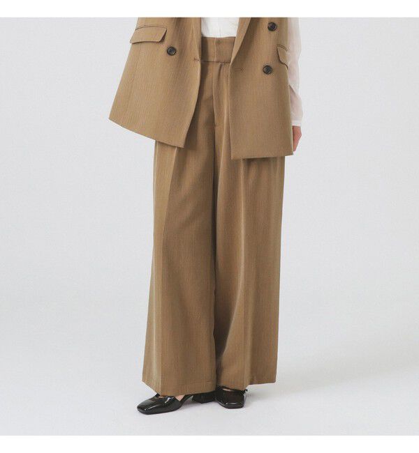 Ray BEAMS 「ヘリンボーン ハイウエスト ワイド パンツ」|チノ|