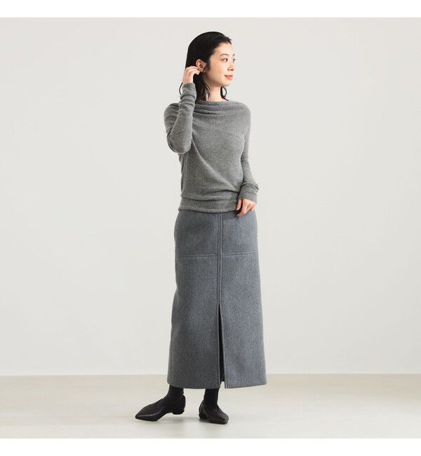 Demi-Luxe BEAMS 「AK+1 / 片畦 アシメトリーネック プルオーバー」|ニット・セーター|