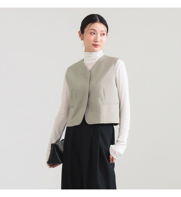 Demi-Luxe BEAMS 「ヒヨク Vネック ショートジレ」|ダウン|