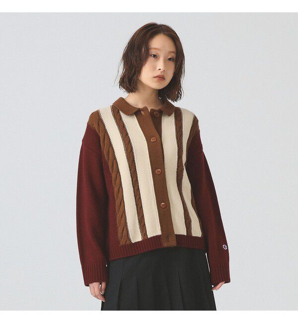 Ray BEAMS 「【別注】Champion / ニット カーディガン」|ニット・セーター|BURGUNDY