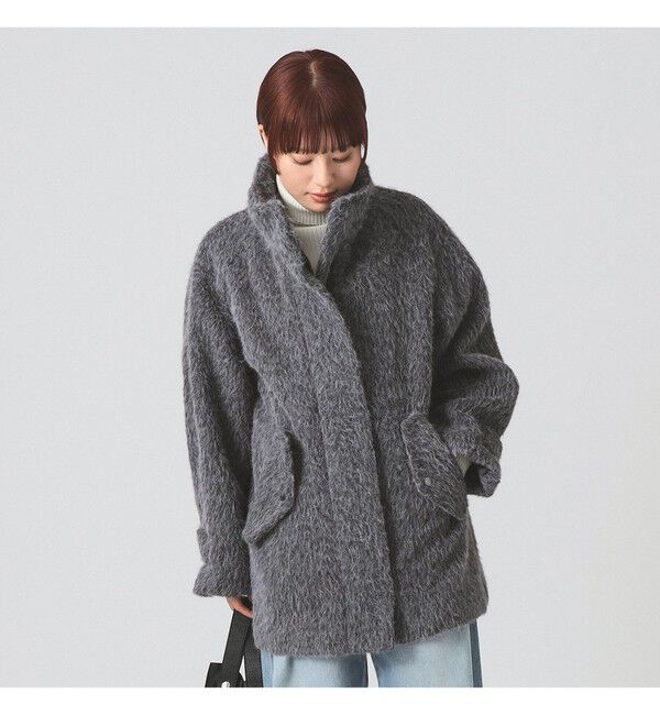 Ray BEAMS 「シャギースタンド カラー ハーフ コート」|その他|