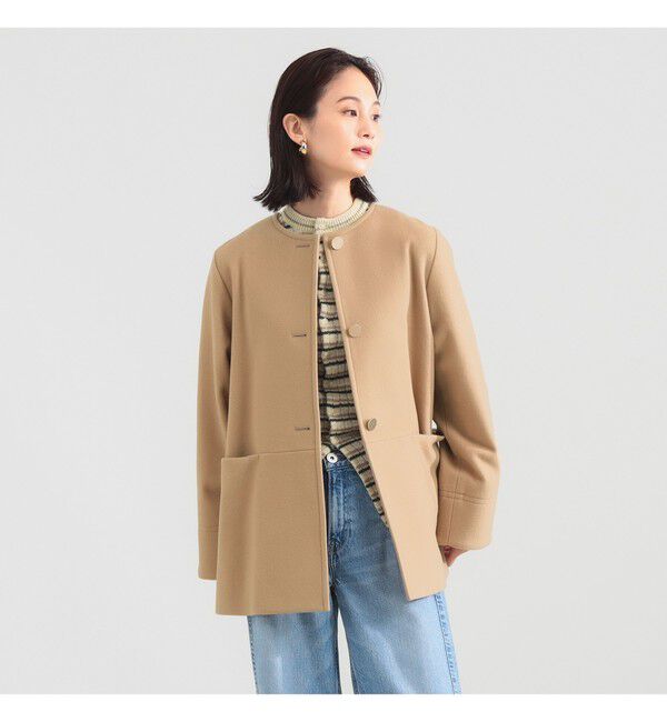 Demi-Luxe BEAMS 「ソフトメルトン ノーカラーコート」|ダッフルコート|