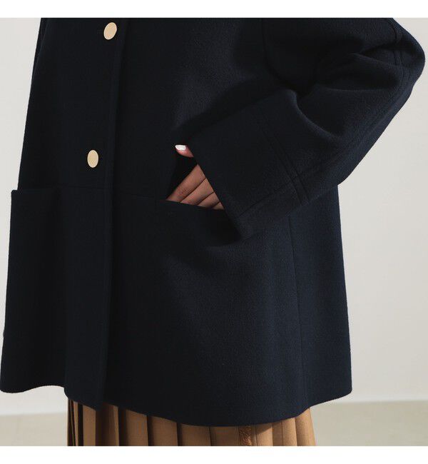 Demi-Luxe BEAMS 「ソフトメルトン ノーカラーコート」|ダッフルコート|