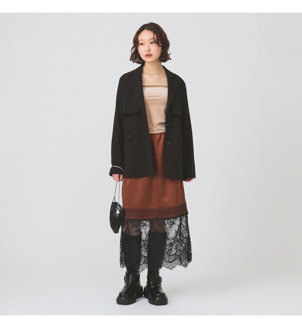 Ray BEAMS 「サテン レースキリカエ タイト スカート」|スカート|