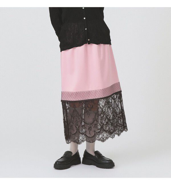Ray BEAMS 「サテン レースキリカエ タイト スカート」|スカート|