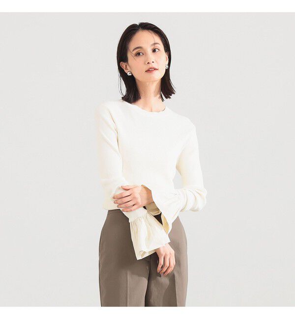 Demi-Luxe BEAMS 「ベルスリーブ クルーネック ニット」|ニット・セーター|