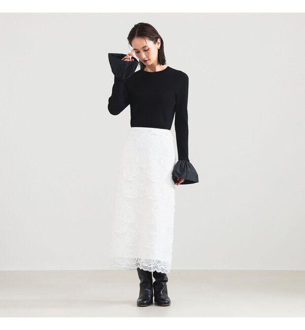 Demi-Luxe BEAMS 「ベルスリーブ クルーネック ニット」|ニット・セーター|