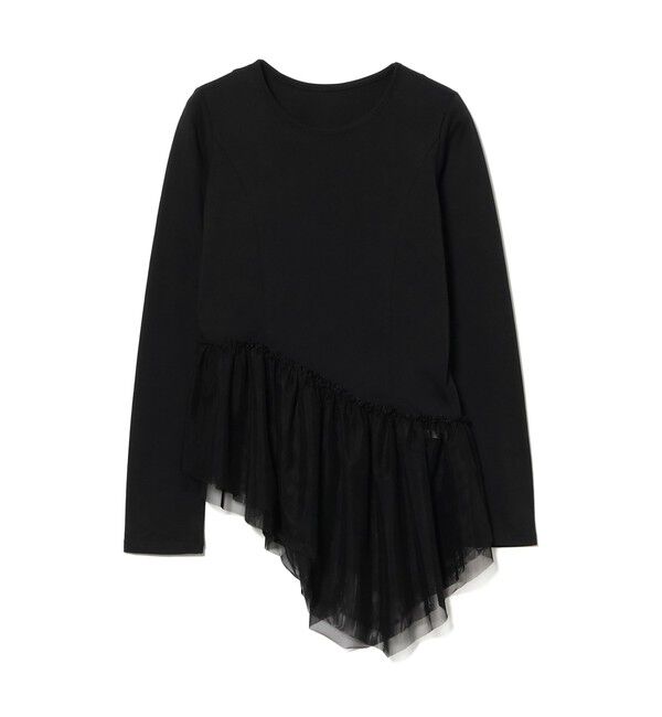 Ray BEAMS 「チュール キリカエ アシンメトリー ヘム Tシャツ」|Tシャツ・カットソー|