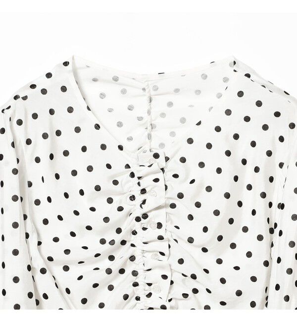 Ray BEAMS 「ドット センター ギャザー ブラウス」|シャツ・ブラウス|