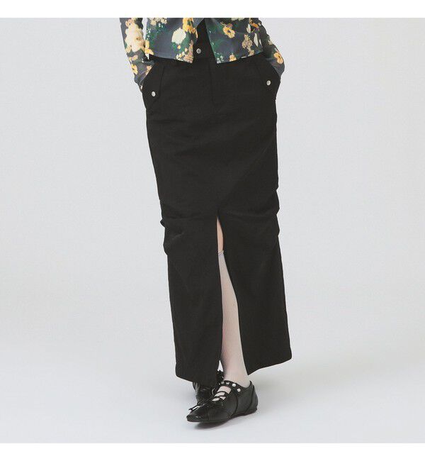 Ray BEAMS 「ダブル ウエスト タック スカート」|タイト|