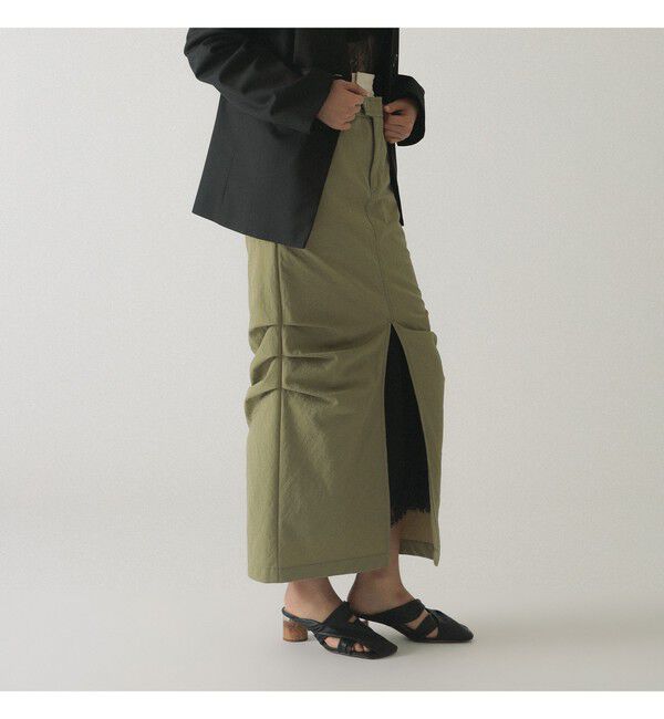 Ray BEAMS 「ダブル ウエスト タック スカート」|タイト|