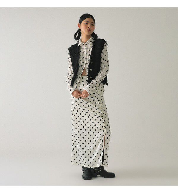 Ray BEAMS 「ドット クリンクル フリル シャツ」|シャツ・ブラウス|