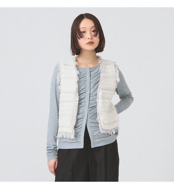 Ray BEAMS 「ツイード ニット ベスト」|ベスト・ジレ|OFF_WHITE