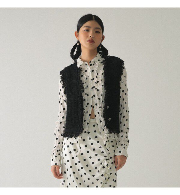 Ray BEAMS 「ツイード ニット ベスト」|ベスト・ジレ|BLACK