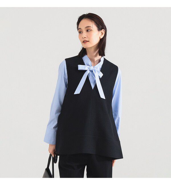 Demi-Luxe BEAMS 「ツイード フレア Vネック ジレ＊」|シャツ・ブラウス|