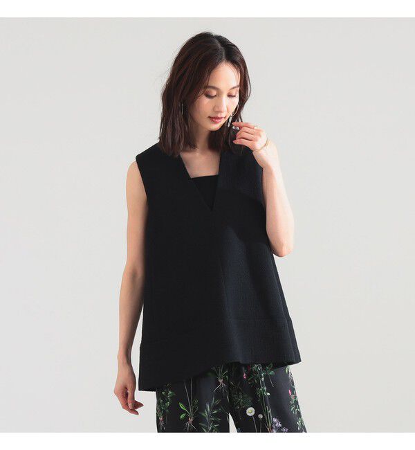 Demi-Luxe BEAMS 「ツイード フレア Vネック ジレ＊」|シャツ・ブラウス|