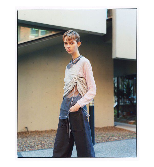 BEAMSBOY「ワッシャー ラグラン アレンジ ロングスリーブ」|Tシャツ・カットソー|LT.GREY/PINK