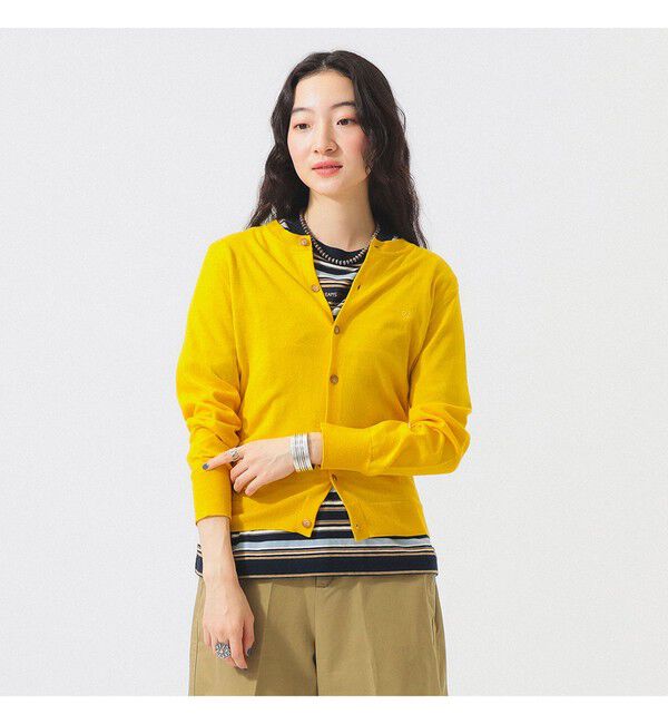 BEAMSBOY「14ゲージ クルーネック カーディガン」|ニット・セーター|YELLOW