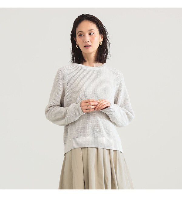 Demi-Luxe BEAMS 「5ゲージ コットン 畦編み プルオーバー」|ニット・セーター|LIGHT.GREY