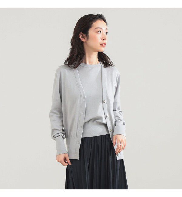 Demi-Luxe BEAMS 「AK+1 / 16ゲージ スビンコットン Vネック カーディガン」|ニット・セーター|