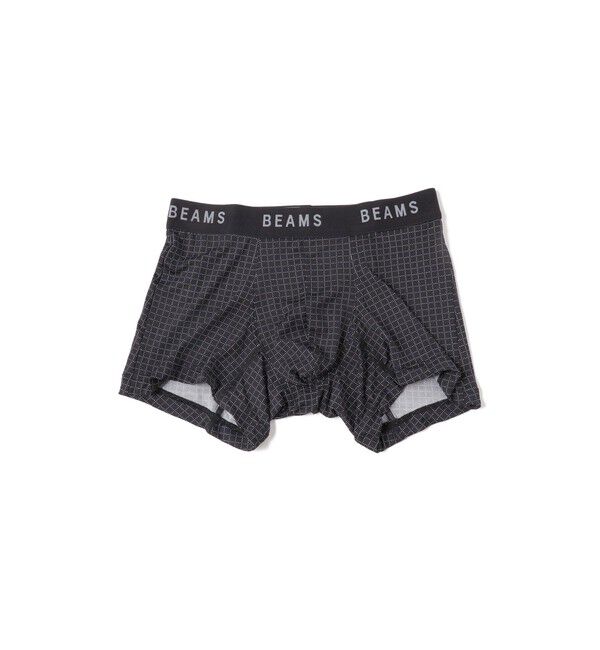 BEAMS「マイクログリッド ボクサーパンツ」|インナー|BLACK