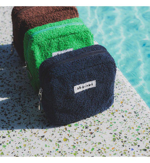 BEAMS「パイル ポーチ M」|ポーチ|NAVY