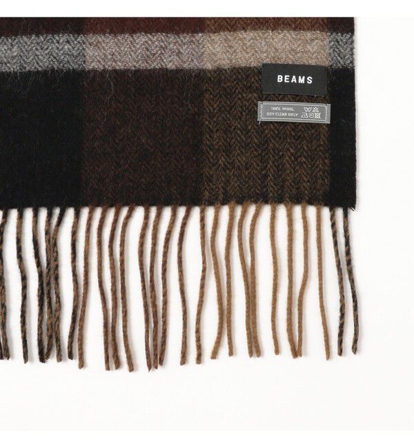 BEAMS「ブロックチャック リバーシブル マフラー」|マフラー|