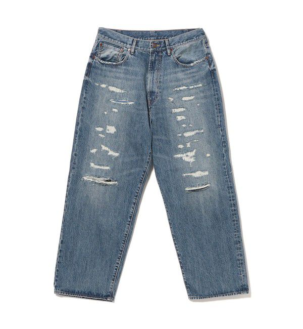 BEAMS「フェード ダメージ デニムパンツ 【ワイドストレートフィット】」|デニム|