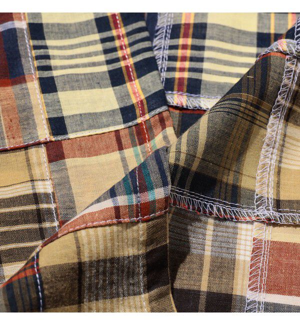 BEAMS PLUS「Stole Patch Works Madras」|マフラー|