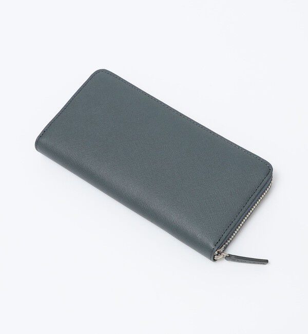 SHIPS「SHIPS:【SAFFIANO LEATHER】 イタリアンレザー 長財布」|財布|ダークグレー