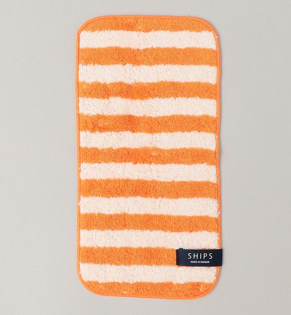 SHIPS「SHIPS: タオル ハンカチーフ ボーダー」|ハンカチ|オレンジ