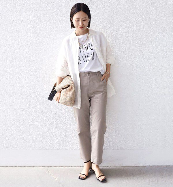 SHIPS for women「《一部追加予約》【WEB限定】ストレッチ ベーシック ベイカー パンツ」|その他|