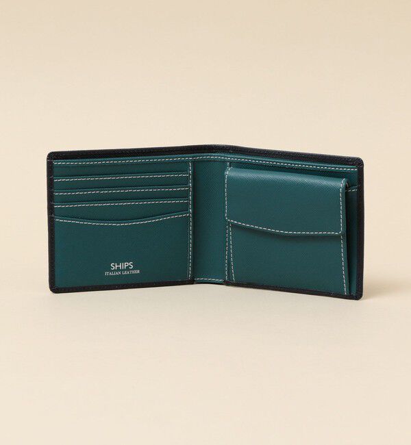 SHIPS「【WEB限定】SHIPS:【SAFFIANO LEATHER】2トーン 2つ折 ウォレット（財布）」|財布|