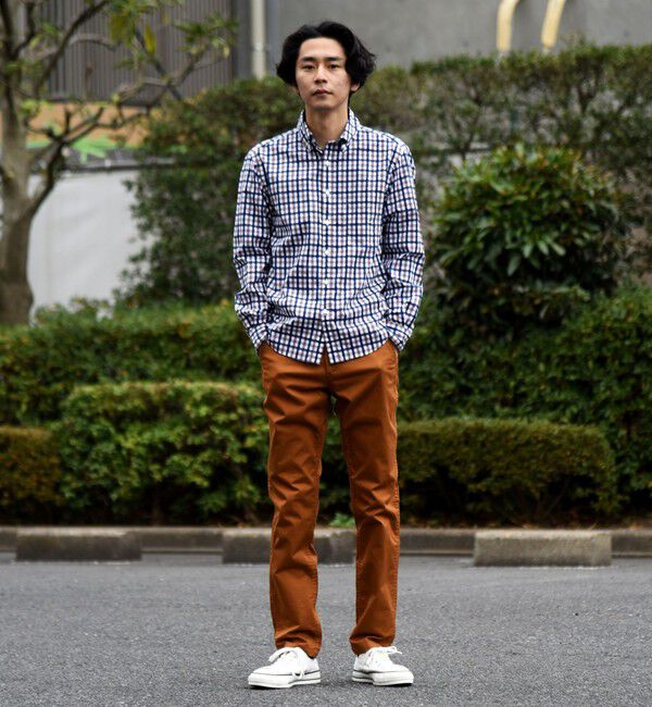 SHIPS「SHIPS:〈抗菌加工〉japan quality カラー テーパード スリム チノパンツ」|チノ|