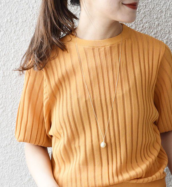 SHIPS for women「ガラス パール アジャスター ロング ネックレス」|ネックレス|