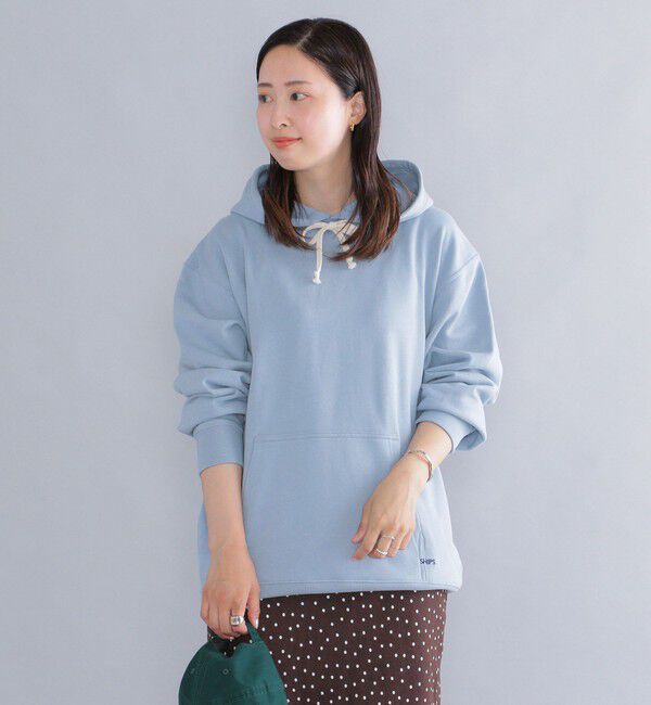 SHIPS「【WEB限定】SHIPS: マイクロ SHIPS 刺繍 ロゴ 裏毛 スウェット プルオーバーパーカー」|パーカー|