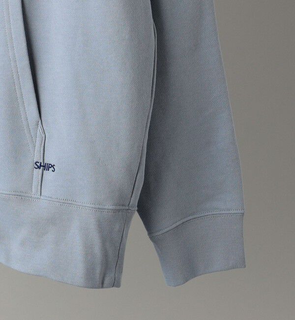 SHIPS「【WEB限定】SHIPS: マイクロ SHIPS 刺繍 ロゴ 裏毛 スウェット プルオーバーパーカー」|パーカー|