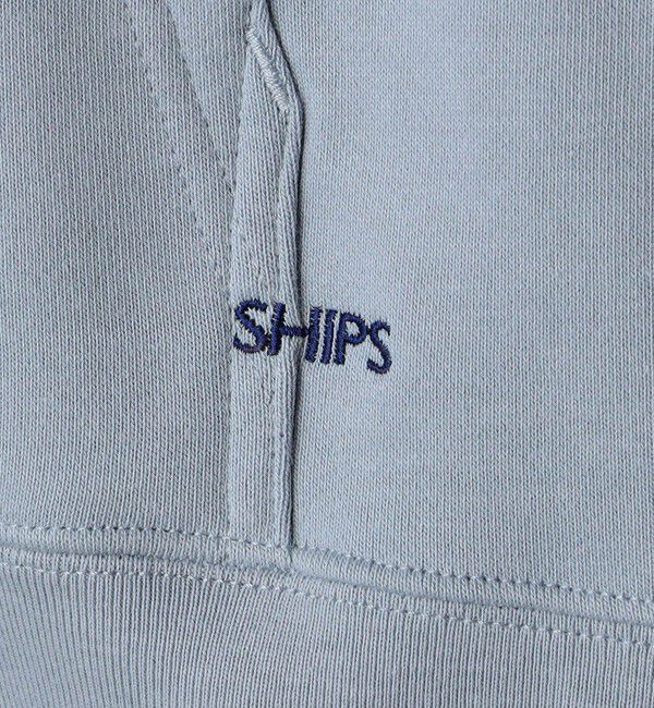 SHIPS「【WEB限定】SHIPS: マイクロ SHIPS 刺繍 ロゴ 裏毛 スウェット プルオーバーパーカー」|パーカー|