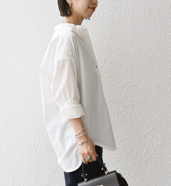 SHIPS any「SHIPS any:〈洗濯機可能〉REPREVE バンド カラー シャツ」|シャツ・ブラウス|