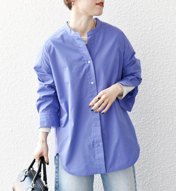 SHIPS any「SHIPS any:〈洗濯機可能〉REPREVE バンド カラー シャツ」|シャツ・ブラウス|