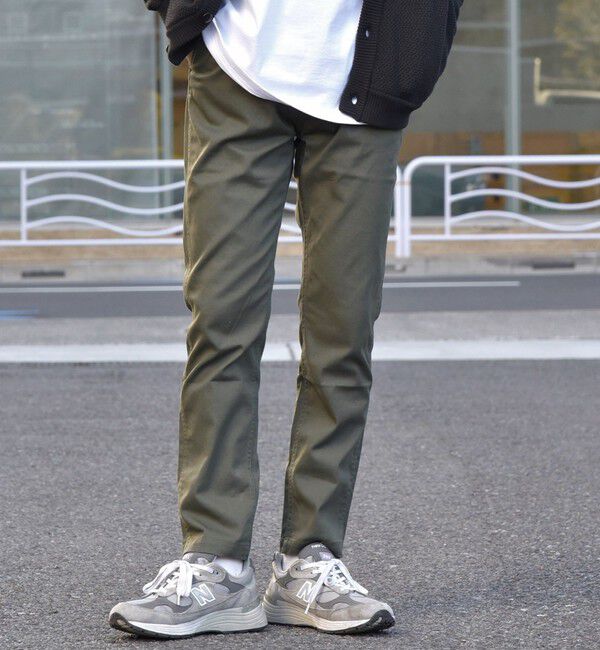 SHIPS any「SHIPS any: スリム テーパード ストレッチ チノ パンツ◆」|チノ|オリーブ