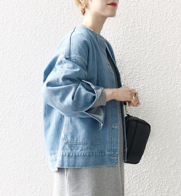 SHIPS any「《一部追加予約》SHIPS any: ノーカラー デニム ブルゾン［SHIPS any DENIM］」|デニムジャケット|