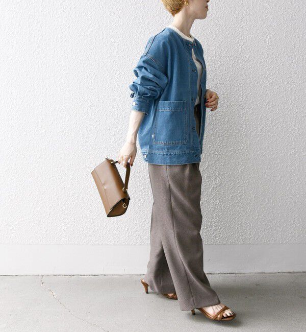 SHIPS any「《一部追加予約》SHIPS any: ノーカラー デニム ブルゾン［SHIPS any DENIM］」|デニムジャケット|