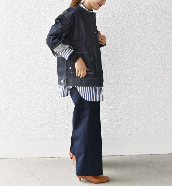 SHIPS any「《一部追加予約》SHIPS any: ノーカラー デニム ブルゾン［SHIPS any DENIM］」|デニムジャケット|