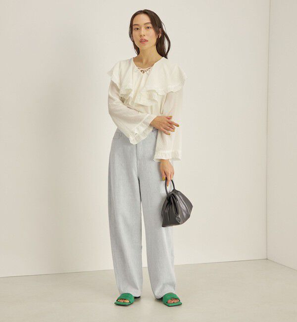 SHIPS for women「〈手洗い可能〉スムージーリップ ラッフル ブラウス ◇」|シャツ・ブラウス|