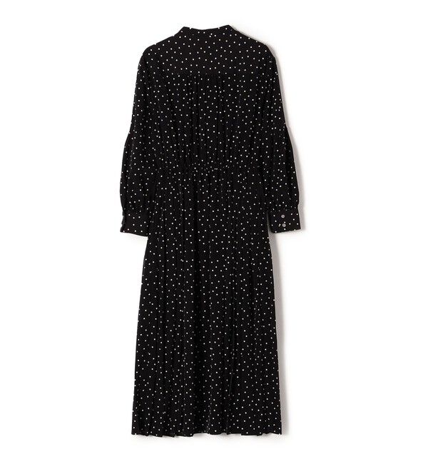 SHIPS for women「〈手洗い可能〉ドット / 花柄 バンドカラー サイド プリーツ ワンピース」|ワンピース|