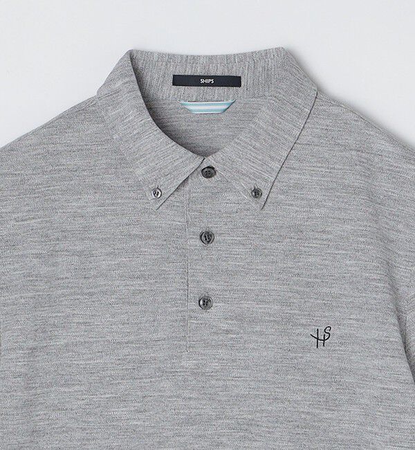 SHIPS「【WEB限定】SHIPS: 吸水速乾・UVケア Drymix（R）ワンポイントロゴ ボタンダウン ポロシャツ」|ポロシャツ|