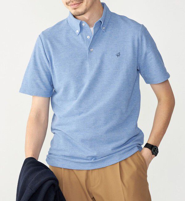 SHIPS「【WEB限定】SHIPS: 吸水速乾・UVケア Drymix（R）ワンポイントロゴ ボタンダウン ポロシャツ」|ポロシャツ|