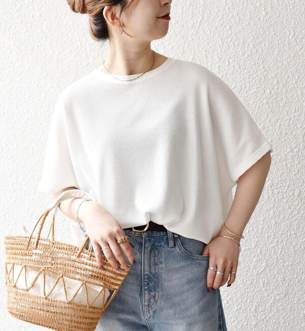 SHIPS any「【WEB限定】SHIPS any:〈洗濯機可能〉ワッフル ワイド TEE」|Tシャツ・カットソー|